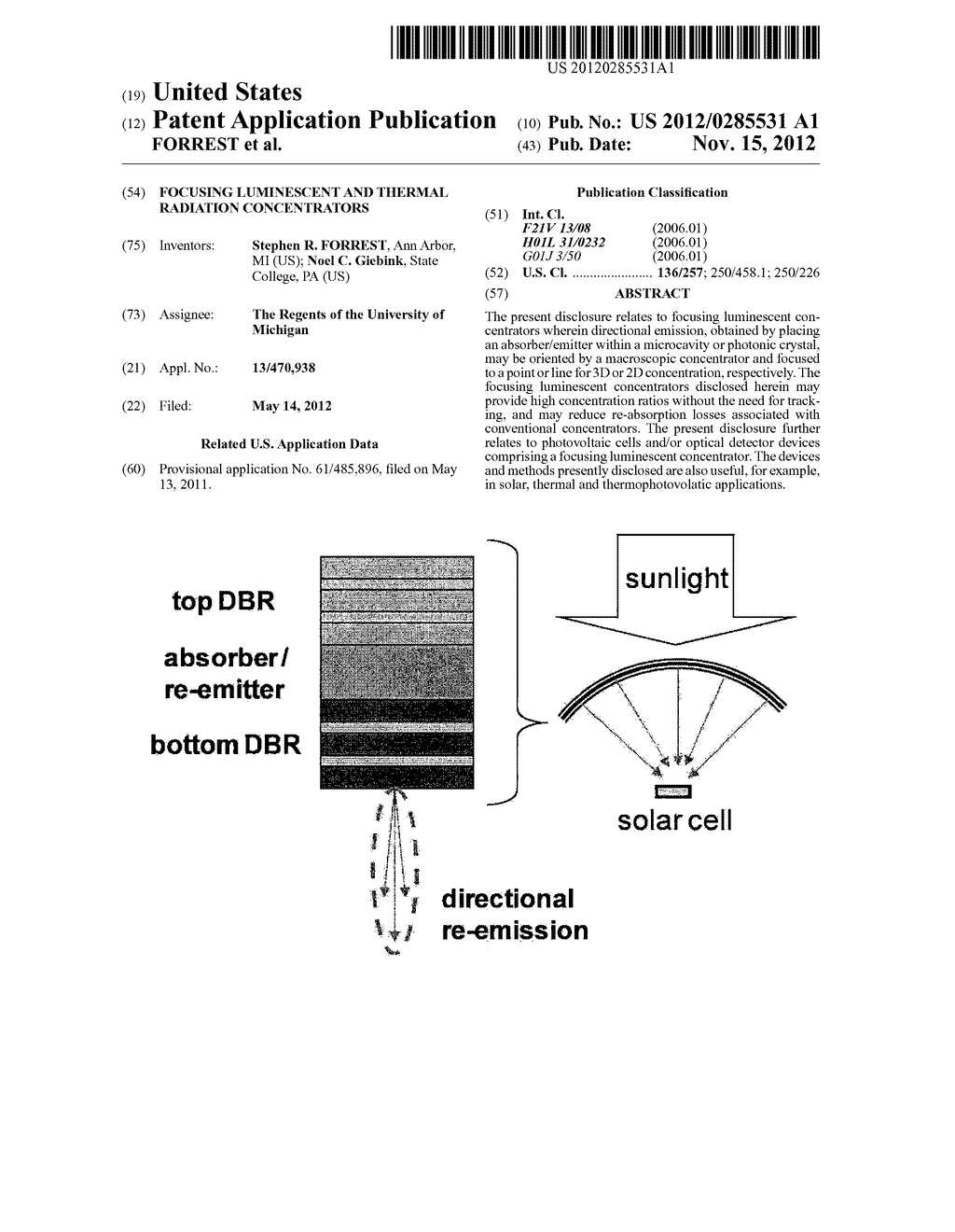 FOCUSING LUMINESCENT AND THERMAL RADIATION CONCENTRATORS - diagram, schematic, and image 01