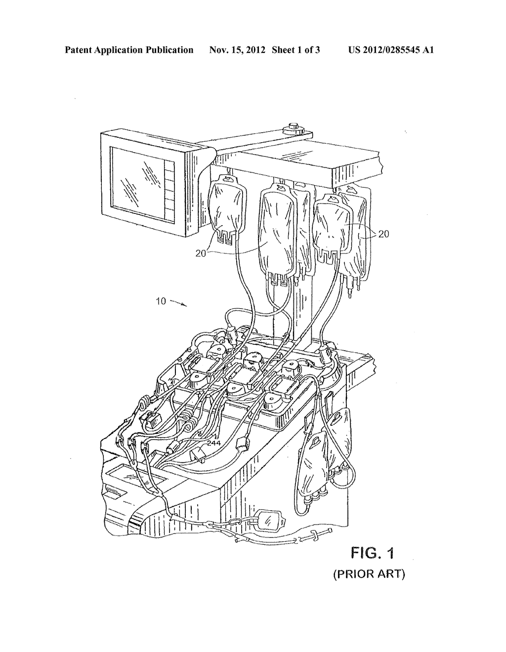 Monitoring And Detecting Empty Fluid Containers In A Blood Processing     System - diagram, schematic, and image 02