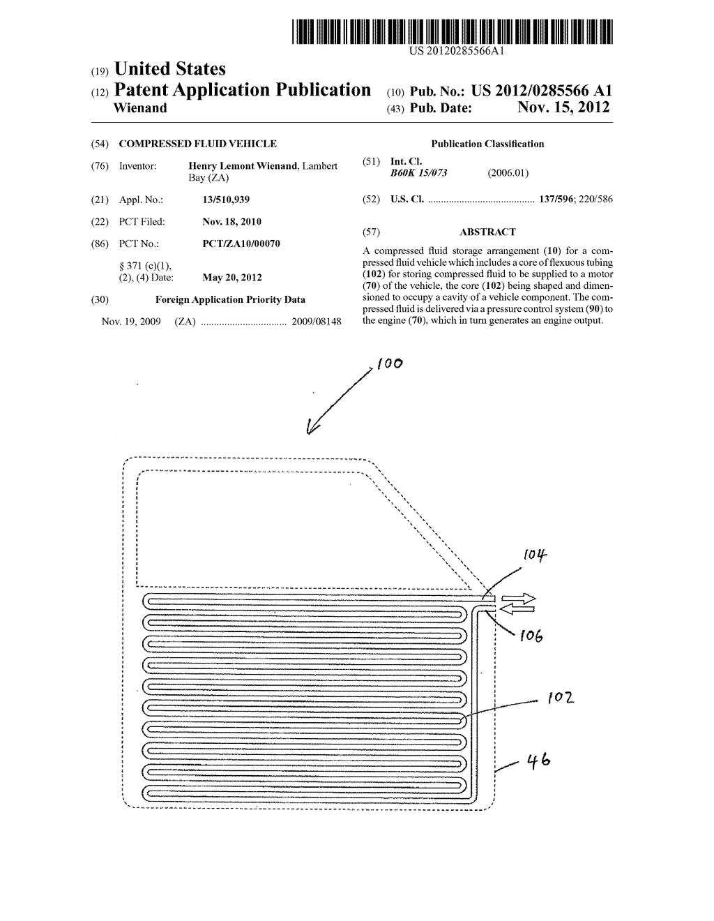 COMPRESSED FLUID VEHICLE - diagram, schematic, and image 01