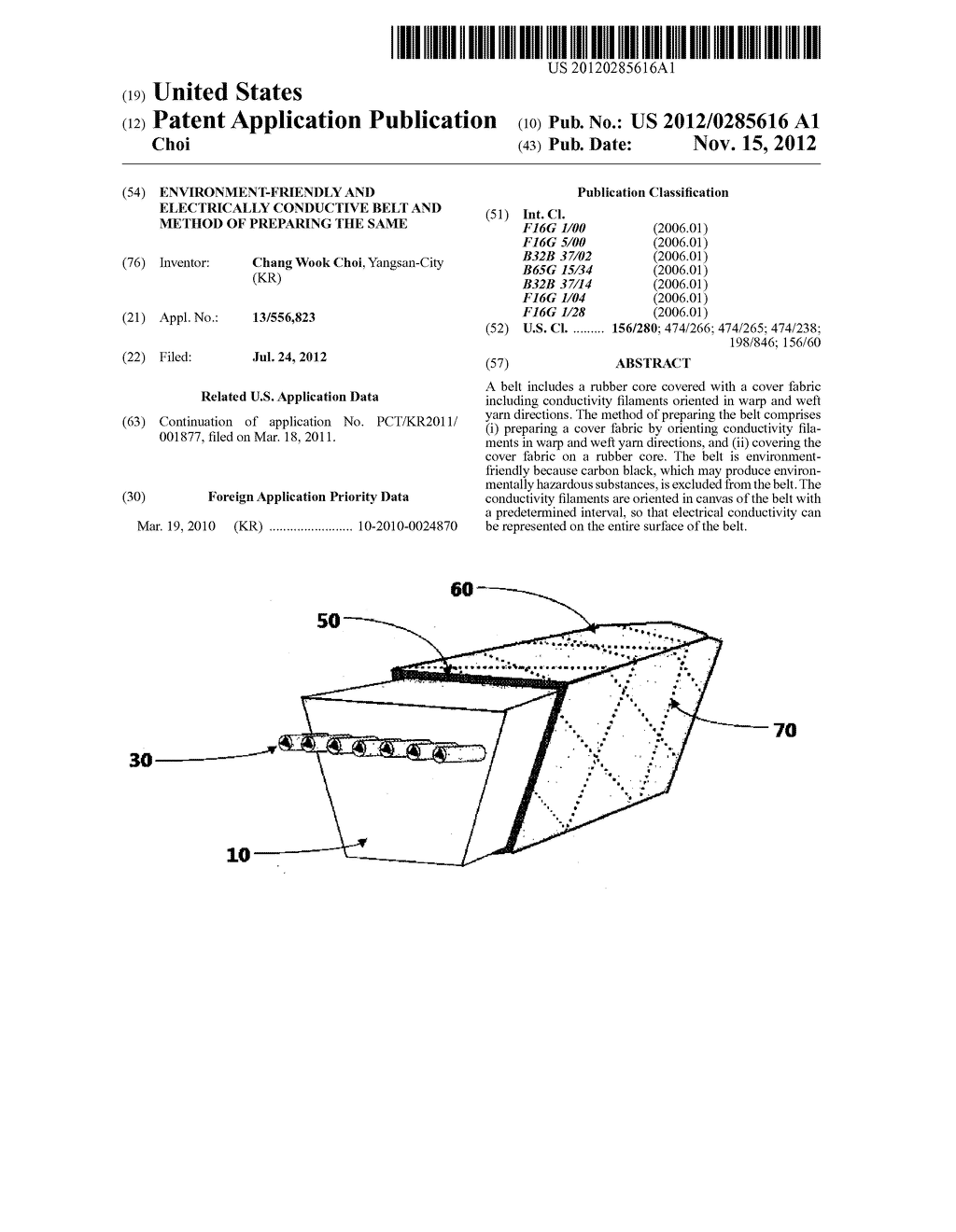 Environment-Friendly and Electrically Conductive Belt and Method of     Preparing the Same - diagram, schematic, and image 01