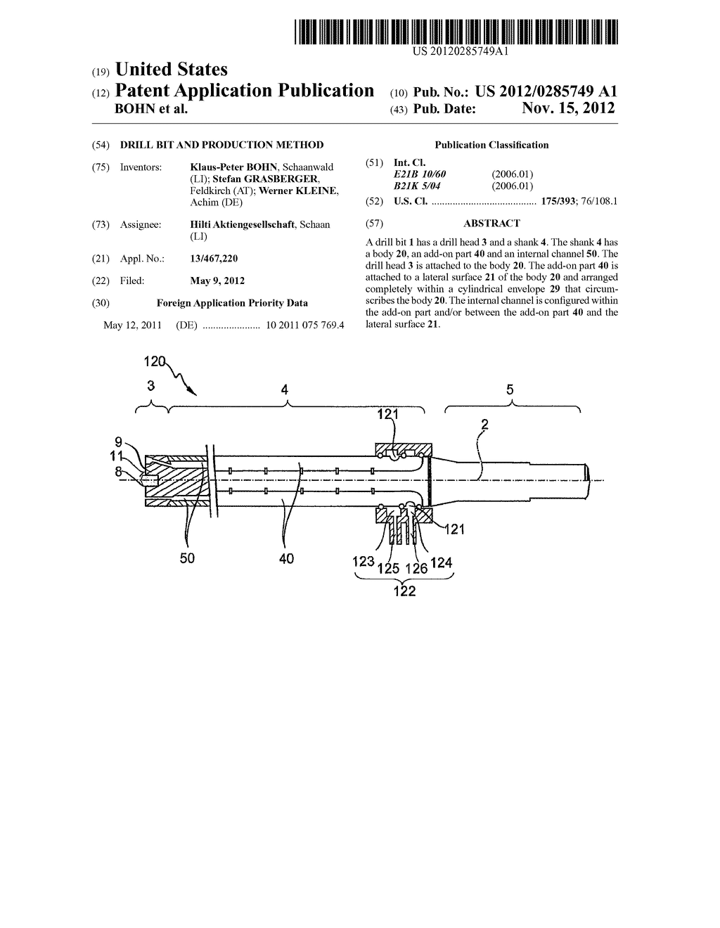 DRILL BIT AND PRODUCTION METHOD - diagram, schematic, and image 01