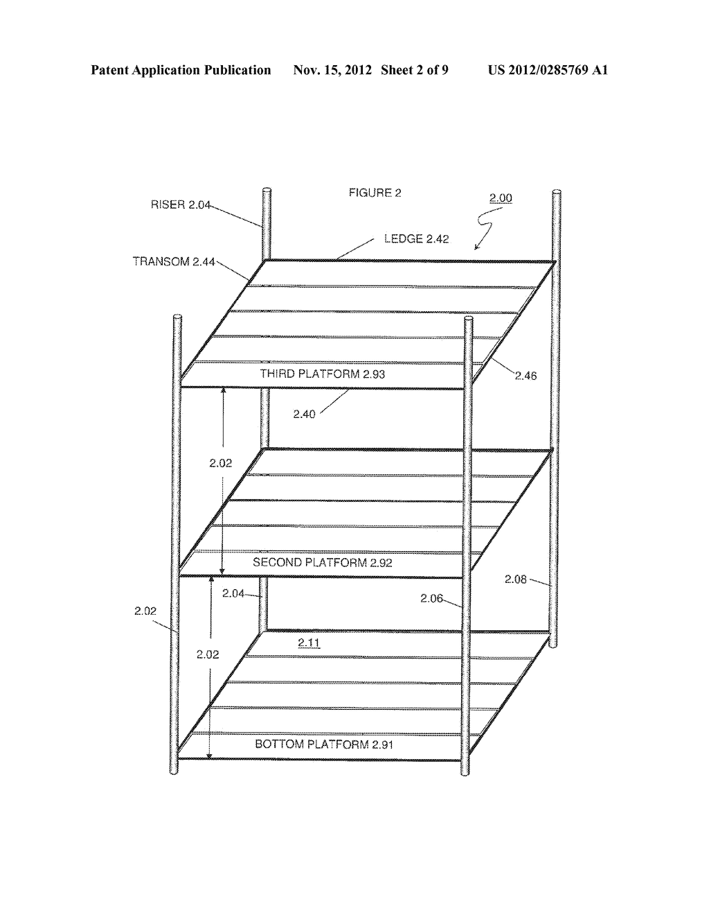 SCAFFOLDING ARRANGEMENT AND METHOD OF ASSEMBLY - diagram, schematic, and image 03