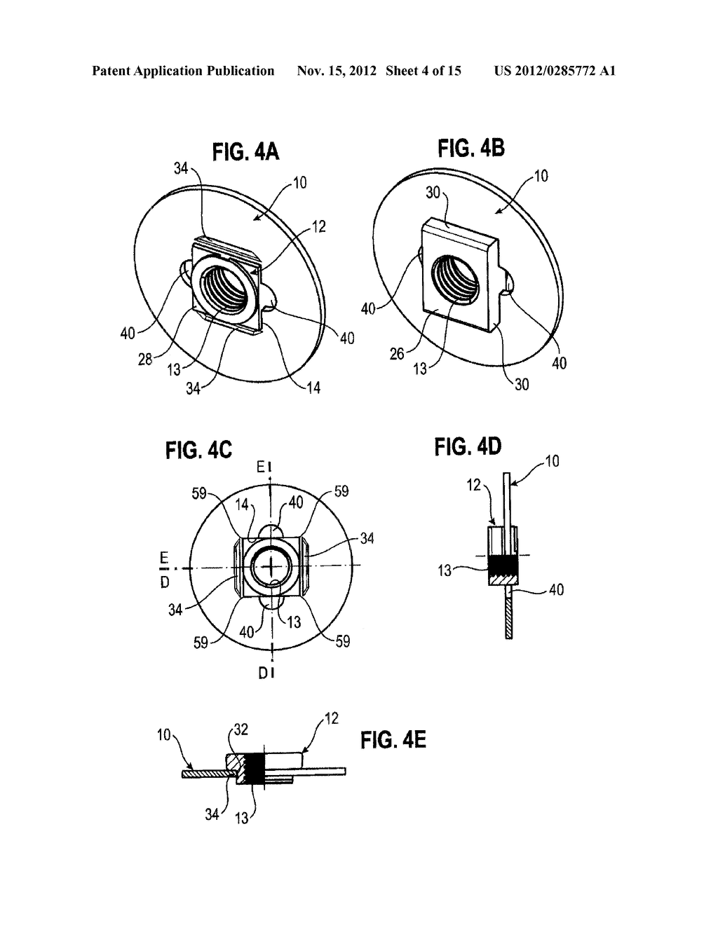 COMPONENT ASSEMBLY COMPRISING A SHEET METAL PART AND A NUT ELEMENT     ATTACHED THERETO AND ALSO A METHOD FOR THE MANUFACTURE OF SUCH A     COMPONENT ASSEMBLY - diagram, schematic, and image 05