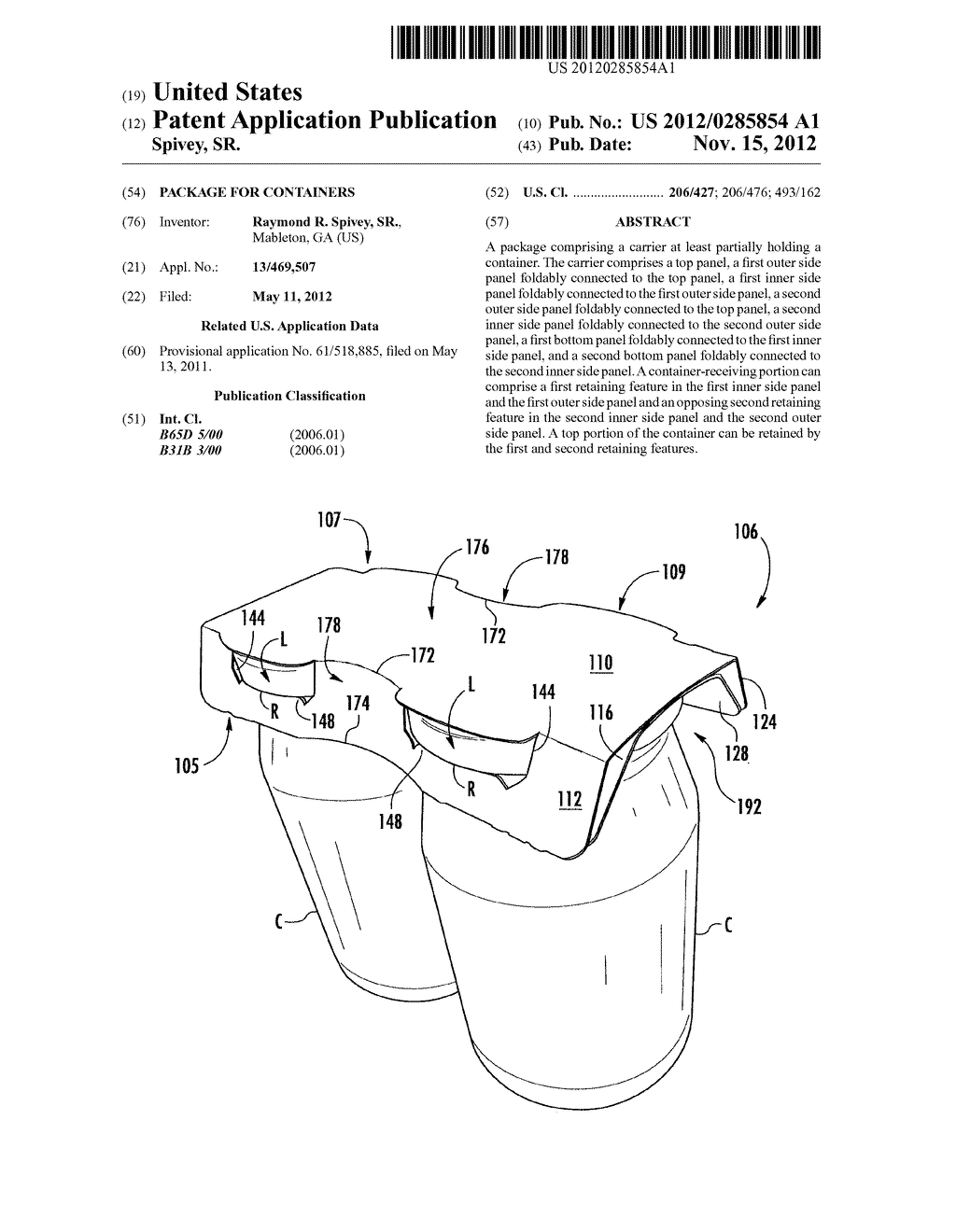 PACKAGE FOR CONTAINERS - diagram, schematic, and image 01