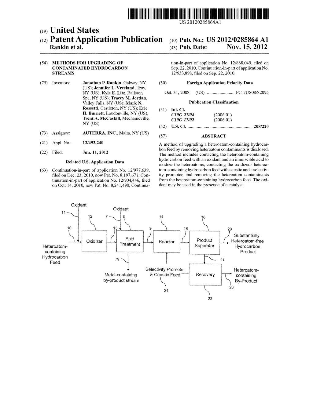 METHODS FOR UPGRADING OF CONTAMINATED HYDROCARBON STREAMS - diagram, schematic, and image 01