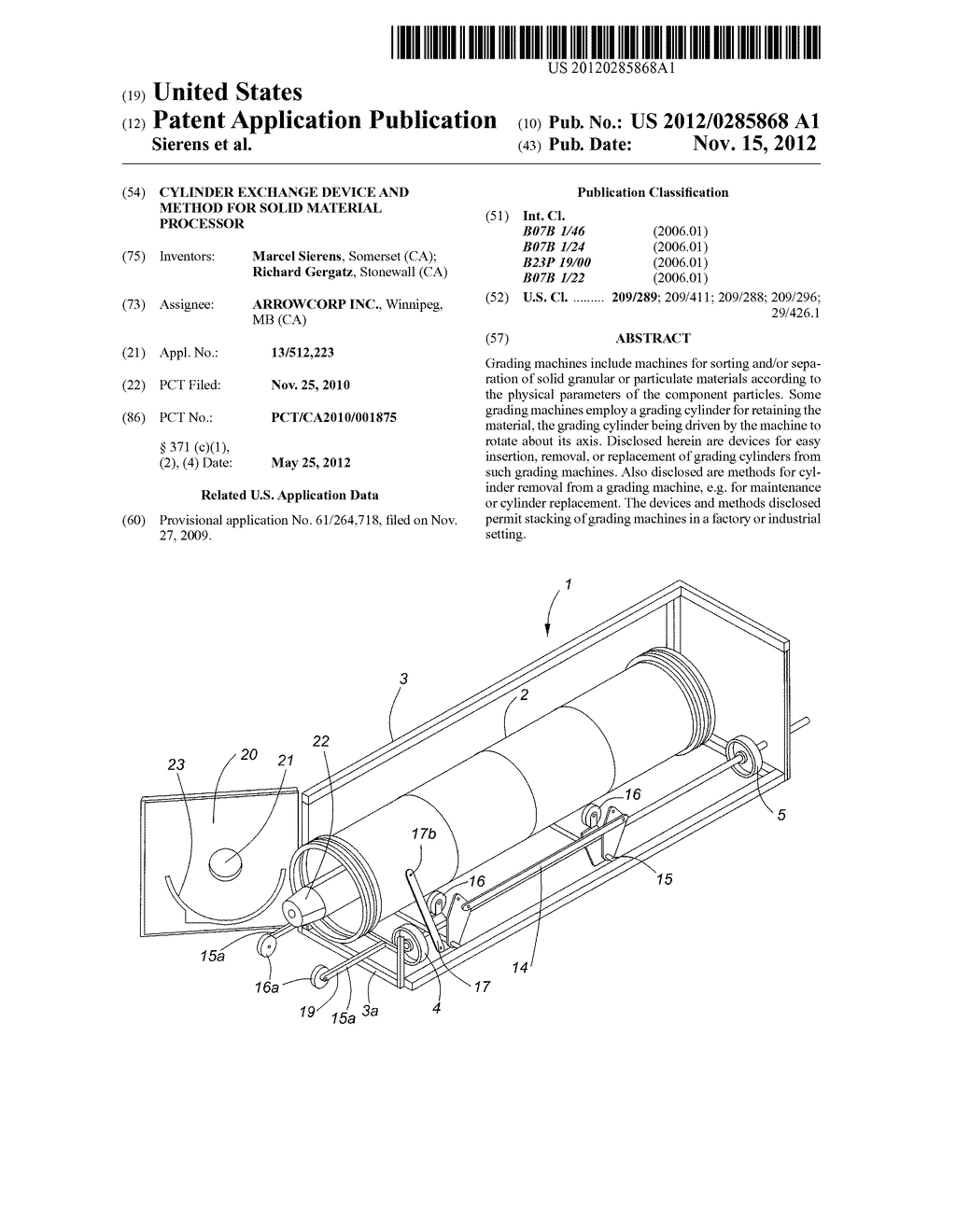 CYLINDER EXCHANGE DEVICE AND METHOD FOR SOLID MATERIAL PROCESSOR - diagram, schematic, and image 01