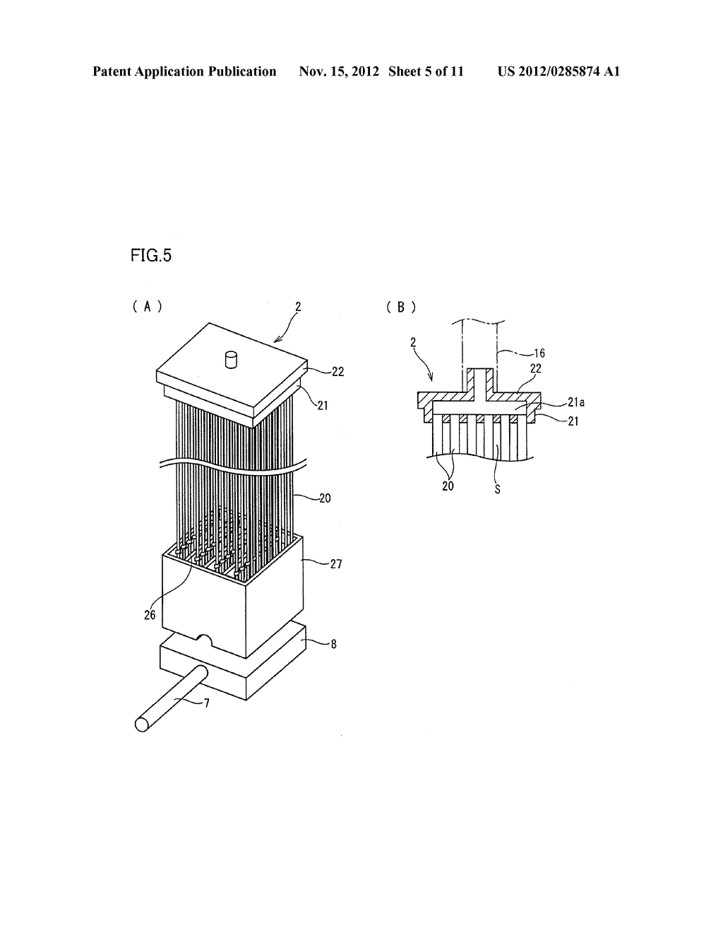 IMMERSION TYPE MEMBRANE MODULE UNIT AND MEMBRANE SEPARATION ACTIVATED     SLUDGE PROCESS EQUIPMENT - diagram, schematic, and image 06