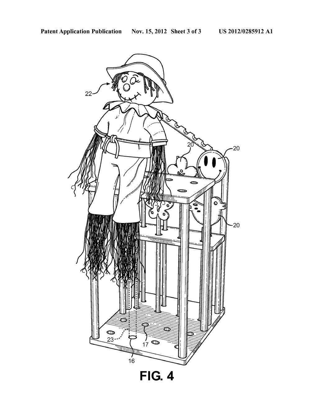 Garden Ornament and Stake Organizational Rack - diagram, schematic, and image 04