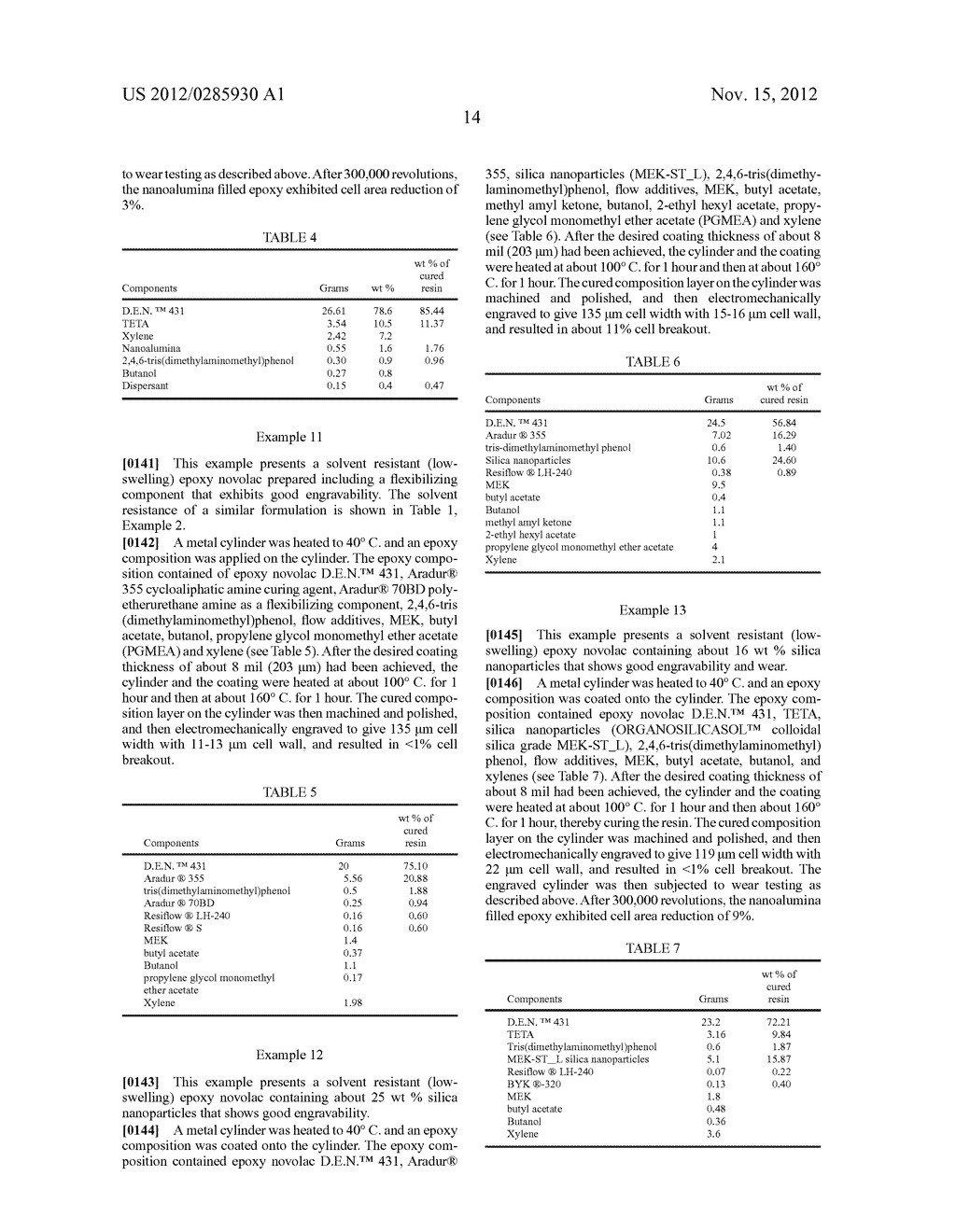 PRINTING FORM AND PROCESS FOR PREPARING THE PRINTING FORM WITH CURABLE     COMPOSITION HAVING EPOXY NOVOLAC RESIN - diagram, schematic, and image 15