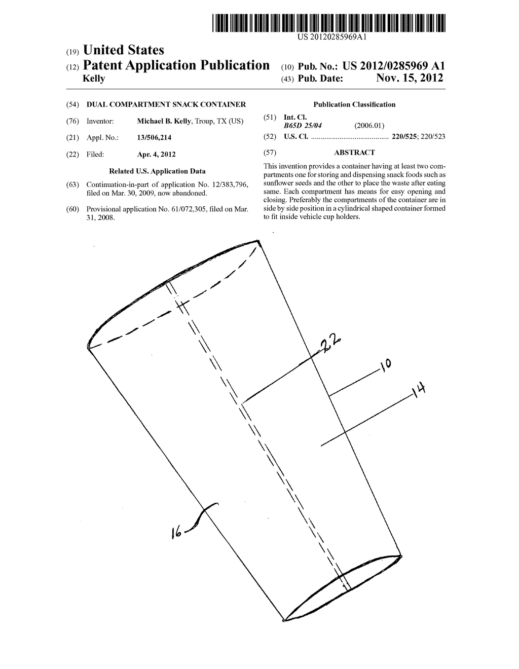 Dual compartment snack container - diagram, schematic, and image 01