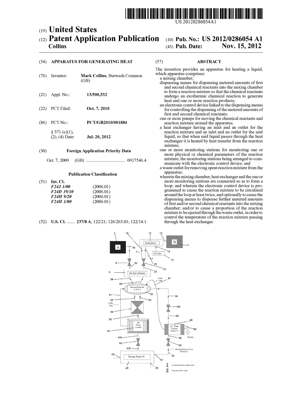 APPARATUS FOR GENERATING HEAT - diagram, schematic, and image 01