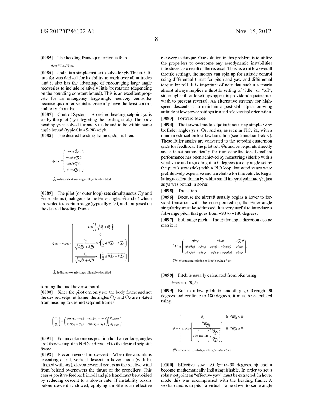 REMOTELY CONTROLLED VTOL AIRCRAFT,  CONTROL SYSTEM FOR CONTROL OF TAILLESS     AIRCRAFT, AND SYSTEM USING SAME - diagram, schematic, and image 29