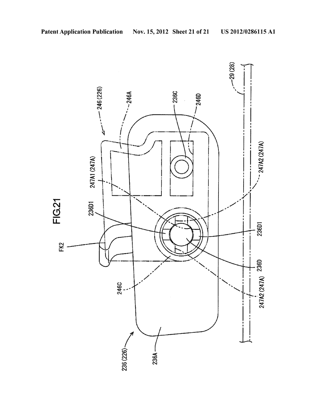 UTILITY PART ASSEMBLY FOR MOUNTING UTILITY PART TO VEHICULAR INTERIOR PART - diagram, schematic, and image 22