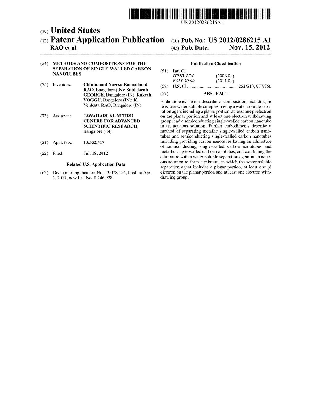 METHODS AND COMPOSITIONS FOR THE SEPARATION OF SINGLE-WALLED CARBON     NANOTUBES - diagram, schematic, and image 01