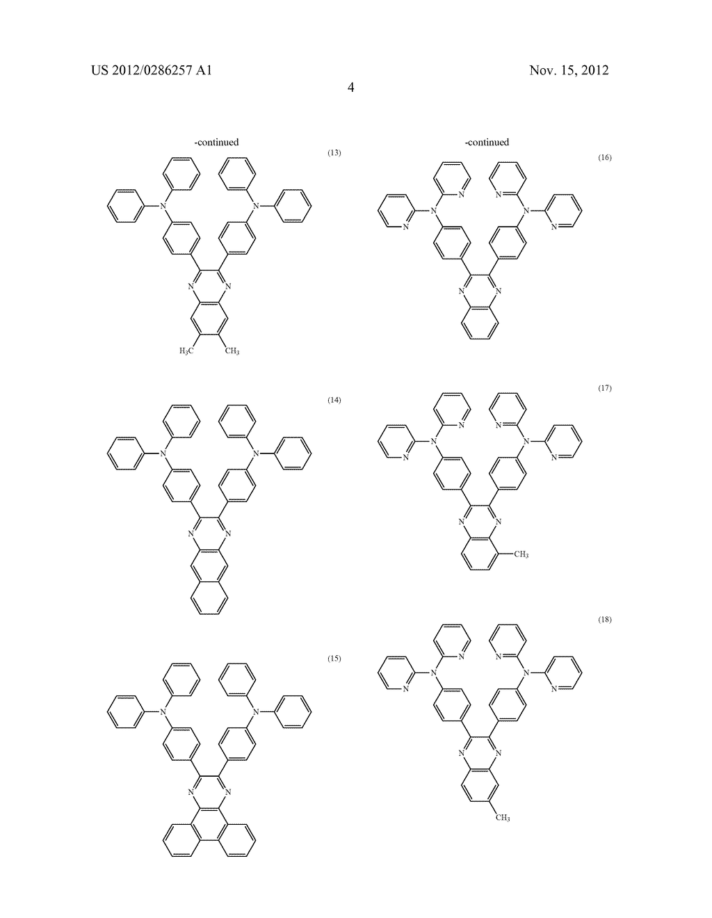 Quinoxaline Derivative, and Organic Semiconductor Device, Electric Field     Light Emitting Device, and Electronic Device Which have the Same - diagram, schematic, and image 24