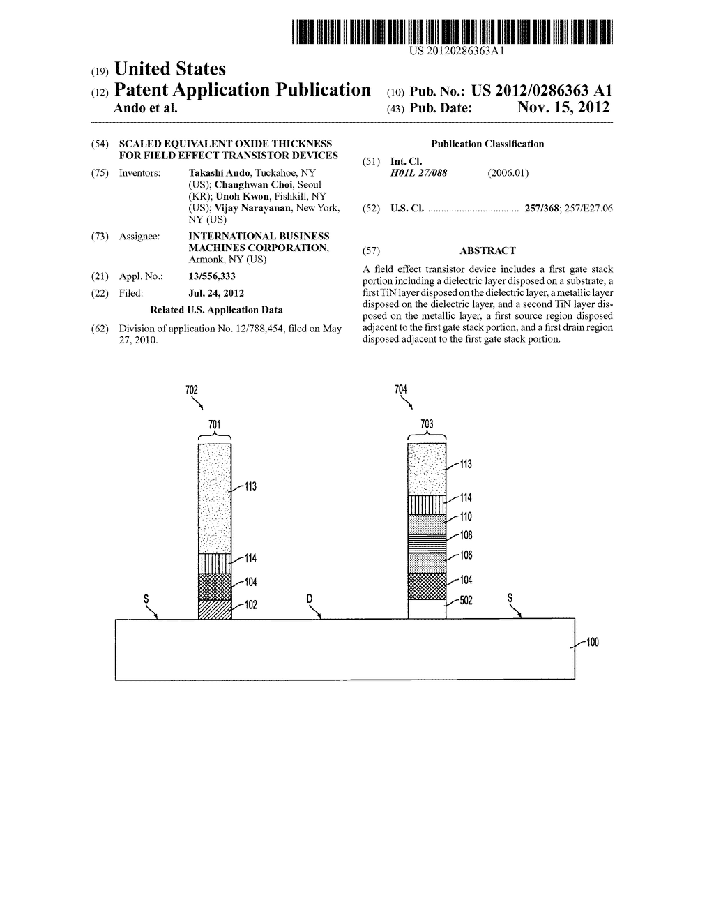 Scaled Equivalent Oxide Thickness for Field Effect Transistor Devices - diagram, schematic, and image 01