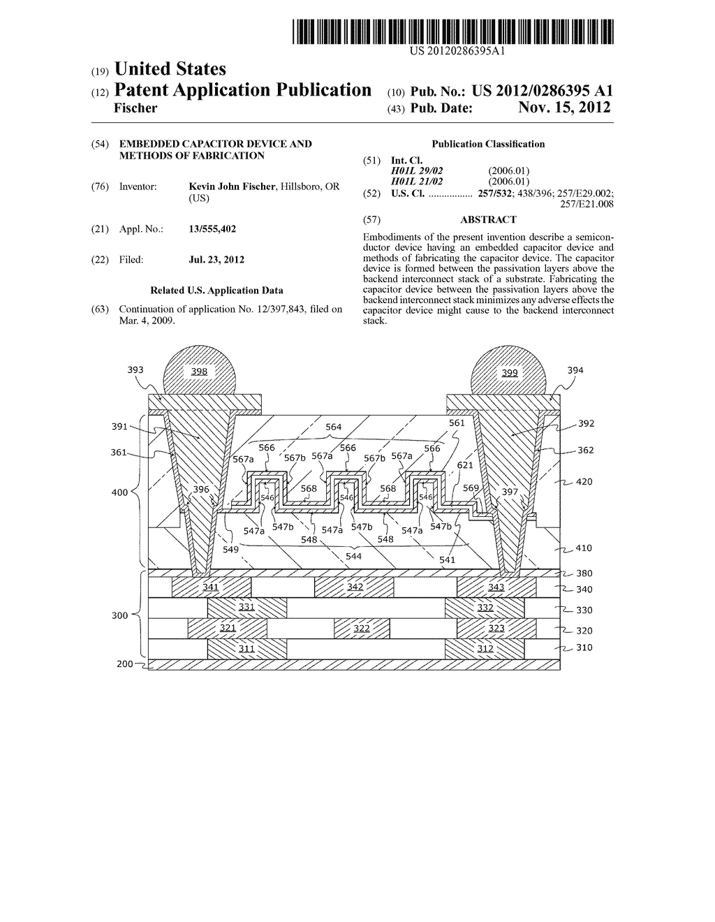 EMBEDDED CAPACITOR DEVICE AND METHODS OF FABRICATION - diagram, schematic, and image 01