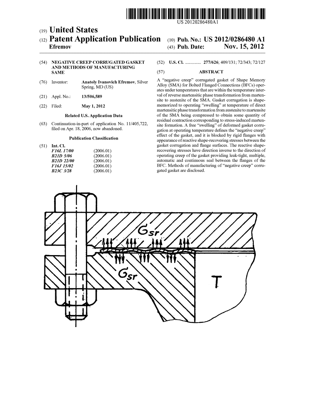 Negative creep corrugated gasket and methods of manufacturing same - diagram, schematic, and image 01