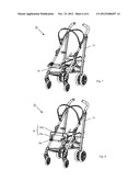 FOLDABLE STROLLER WITH ROTATABLE LEG REST ADAPTED FOR RECEIVING A CAR SEAT diagram and image