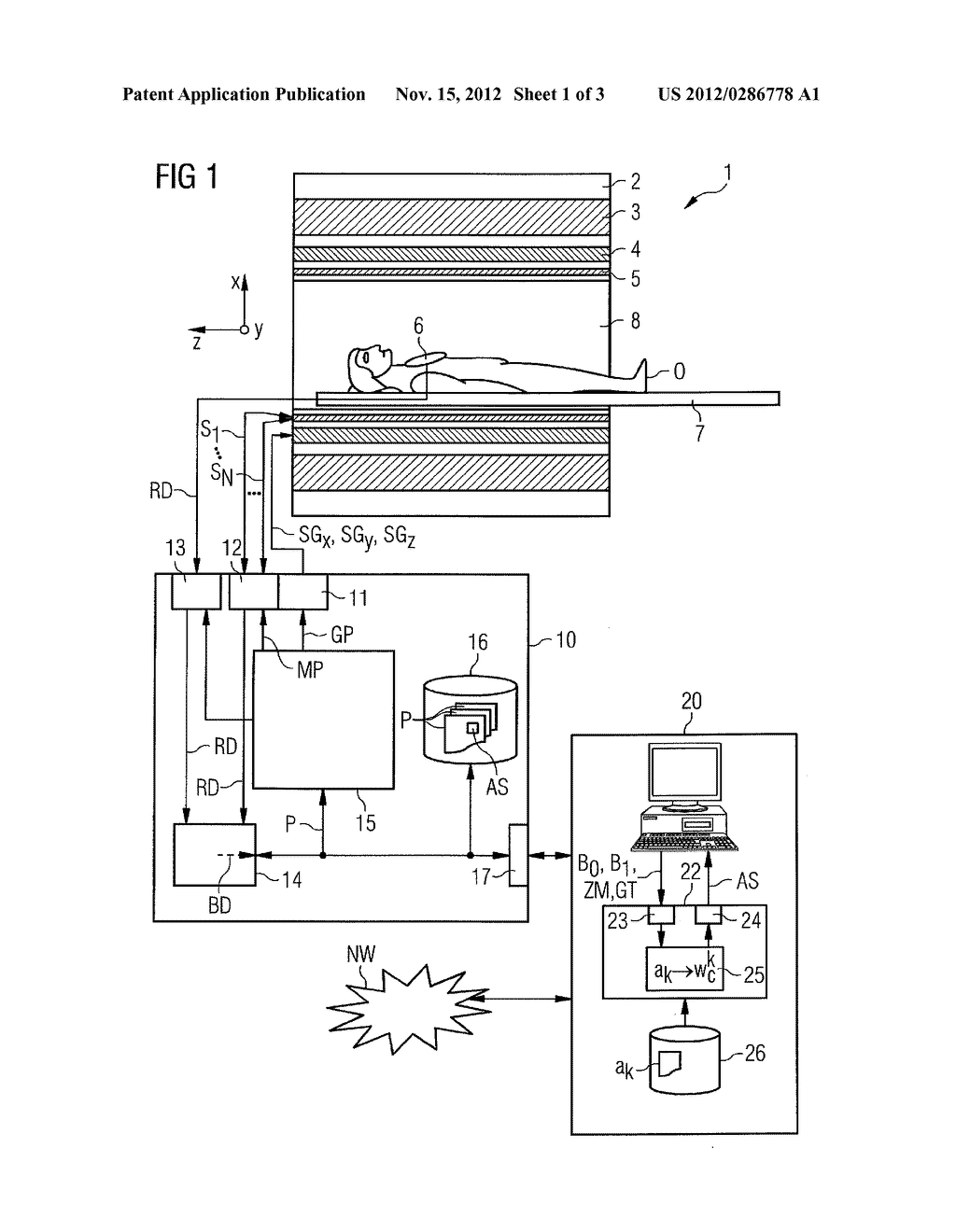 METHOD AND DEVICE FOR DETERMINING A MAGNETIC RESONANCE SYSTEM CONTROL     SEQUENCE - diagram, schematic, and image 02