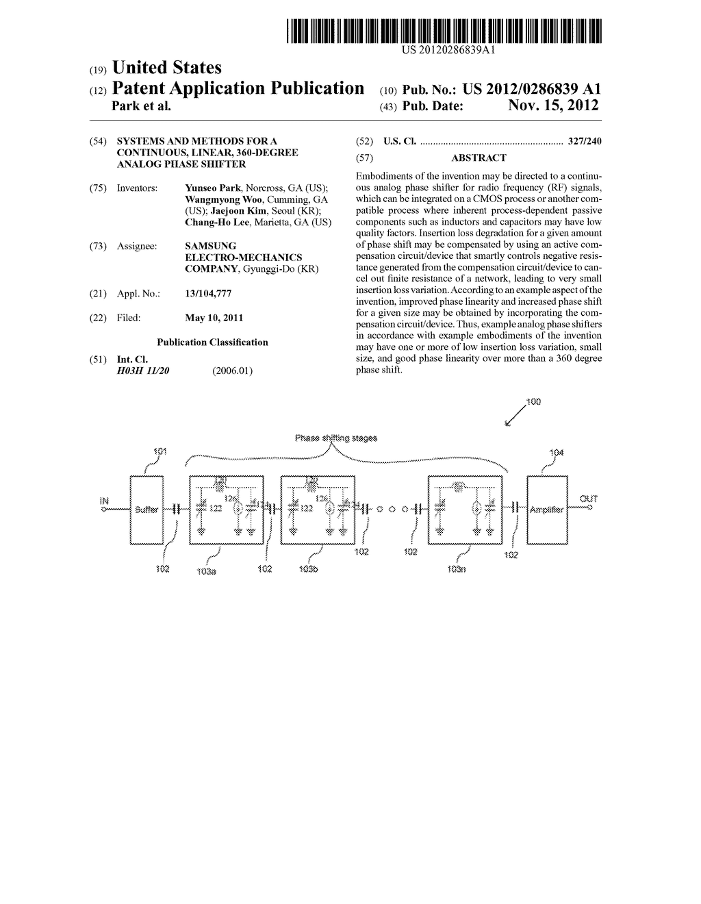 Systems and Methods for a Continuous, Linear, 360-Degree Analog Phase     Shifter - diagram, schematic, and image 01