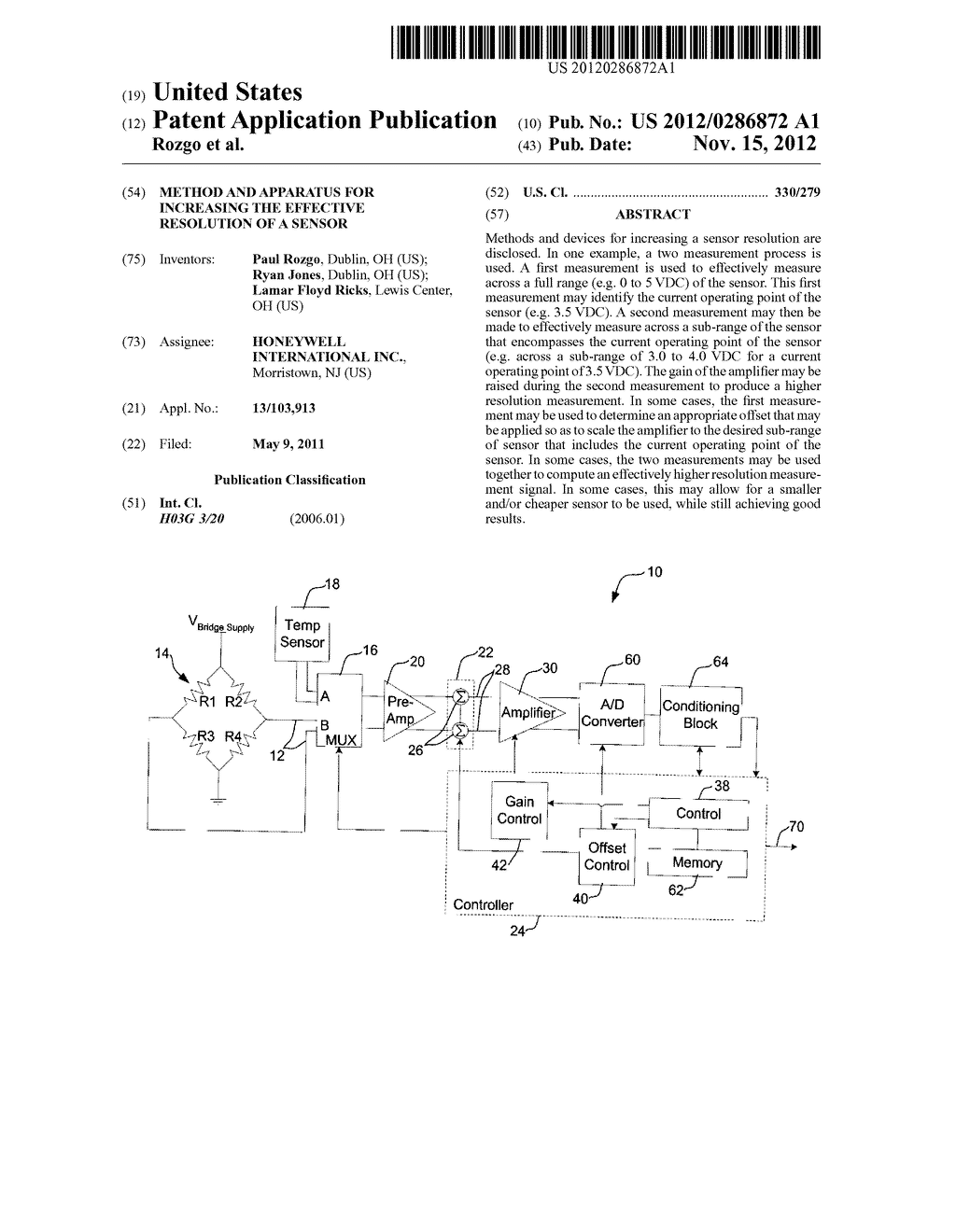 METHOD AND APPARATUS FOR INCREASING THE EFFECTIVE RESOLUTION OF A SENSOR - diagram, schematic, and image 01