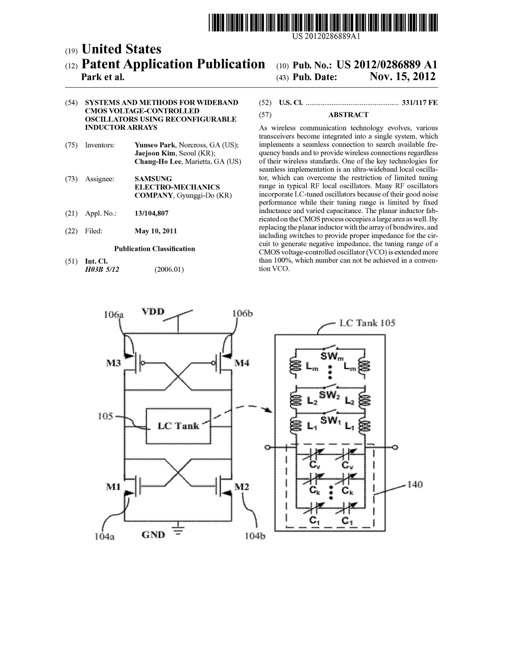Systems and Methods for Wideband CMOS Voltage-Controlled Oscillators Using     Reconfigurable Inductor Arrays - diagram, schematic, and image 01