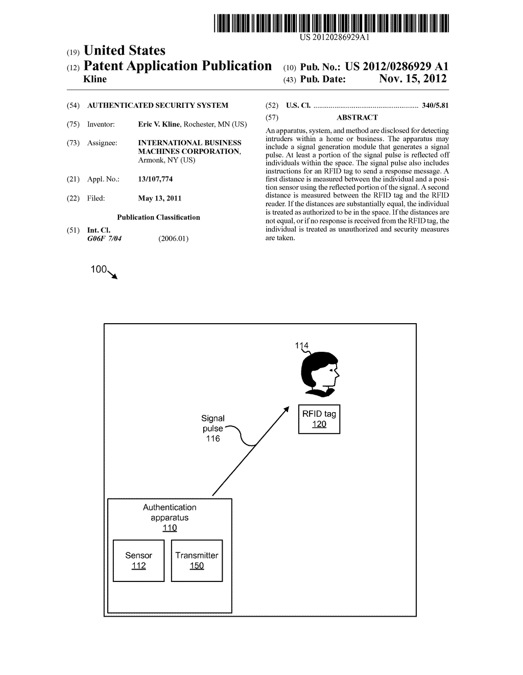 AUTHENTICATED SECURITY SYSTEM - diagram, schematic, and image 01