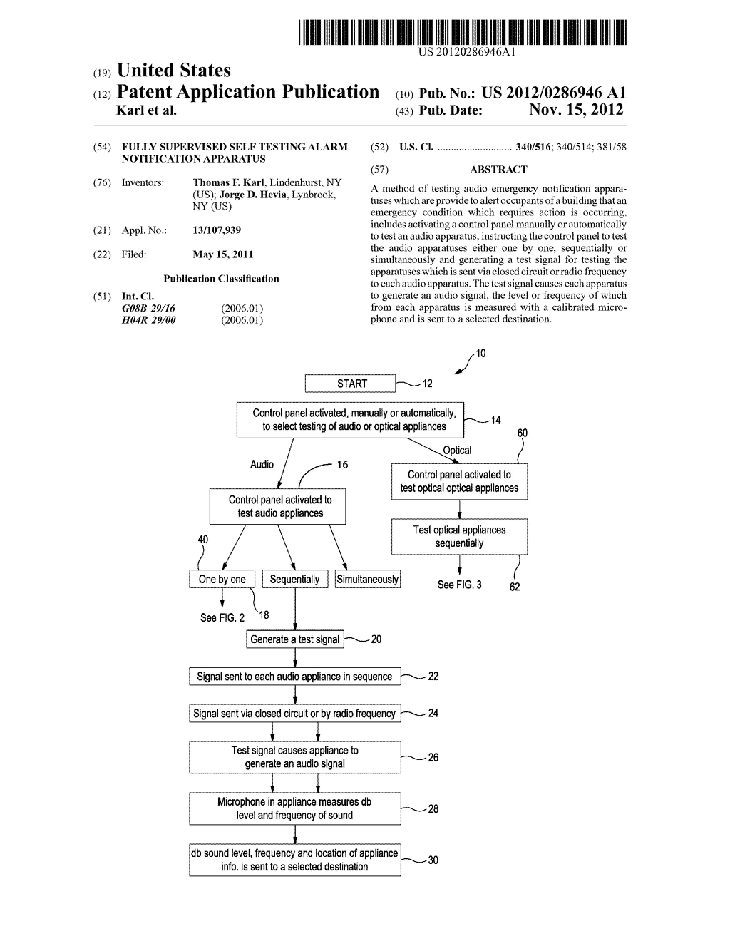 FULLY SUPERVISED SELF TESTING ALARM NOTIFICATION APPARATUS - diagram, schematic, and image 01