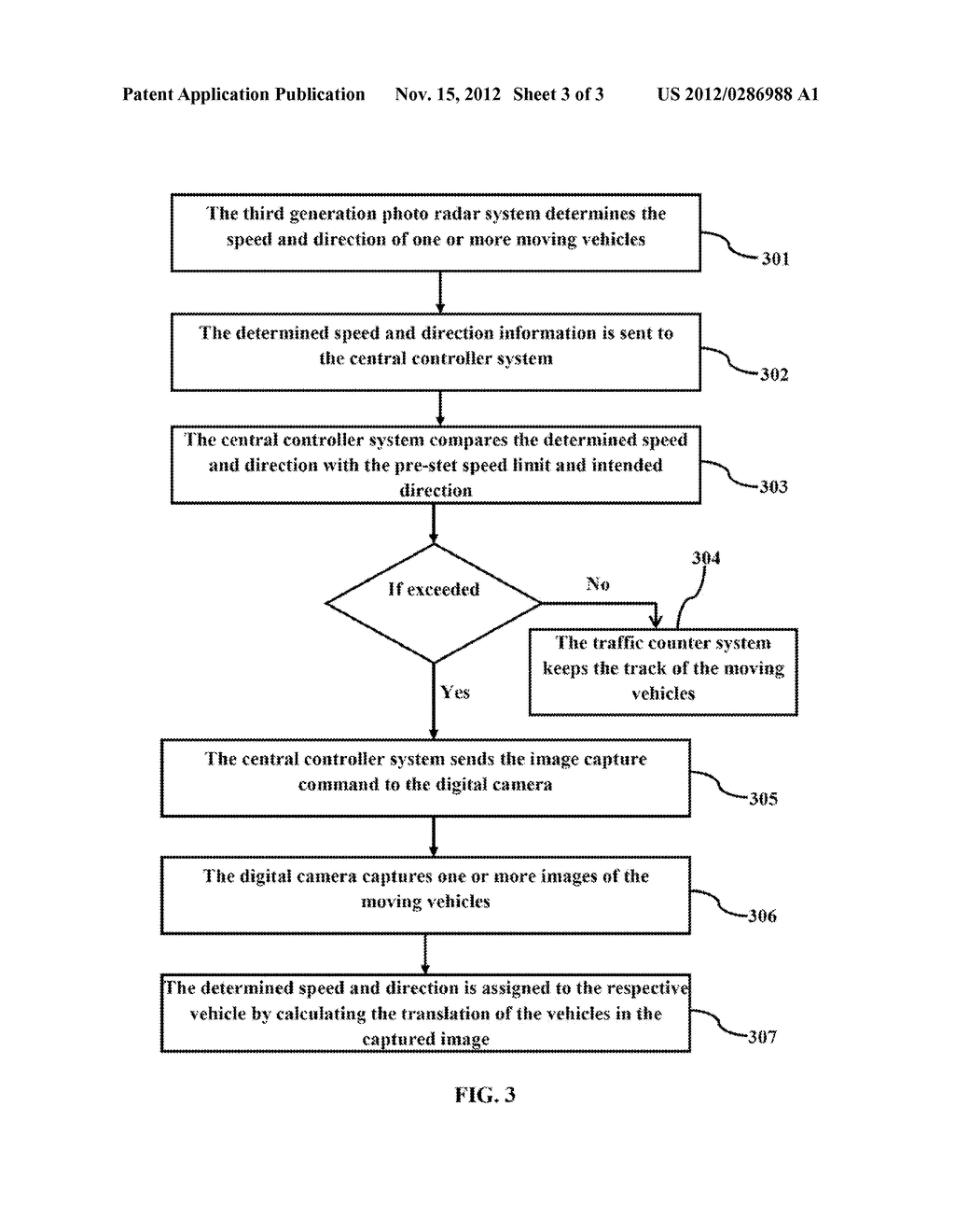 METHOD AND SYSTEM FOR DETECTING MOVING VEHICLE SPEED THROUGH ATHIRD     GENERATION PHOTO RADAR - diagram, schematic, and image 04