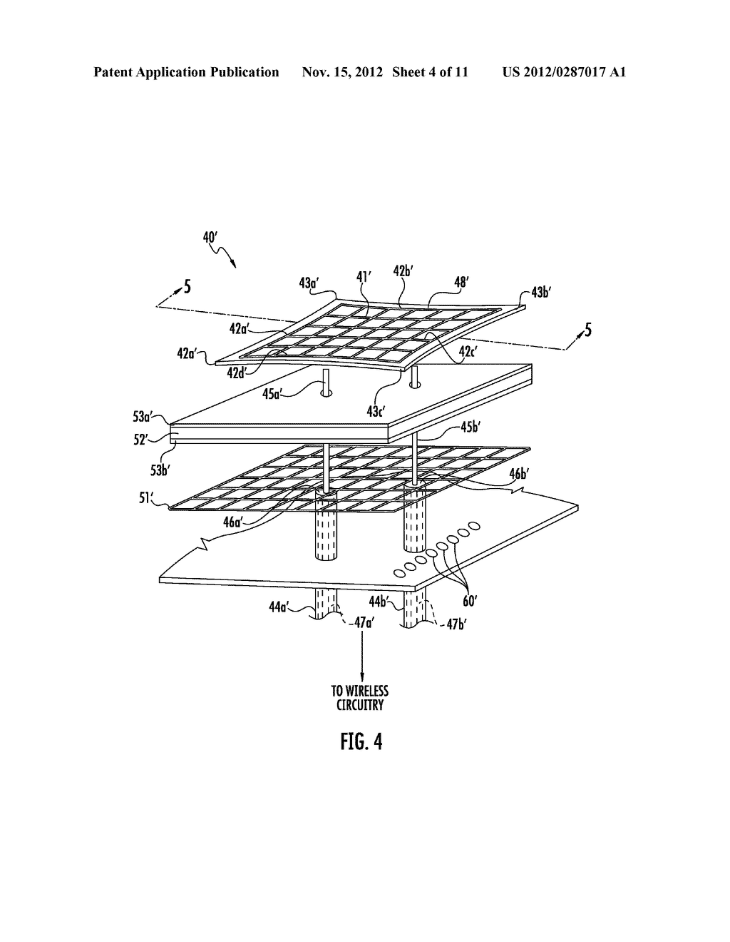 ELECTRONIC DEVICE INCLUDING ELECTRICALLY CONDUCTIVE MESH LAYER PATCH     ANTENNA AND RELATED METHODS - diagram, schematic, and image 05