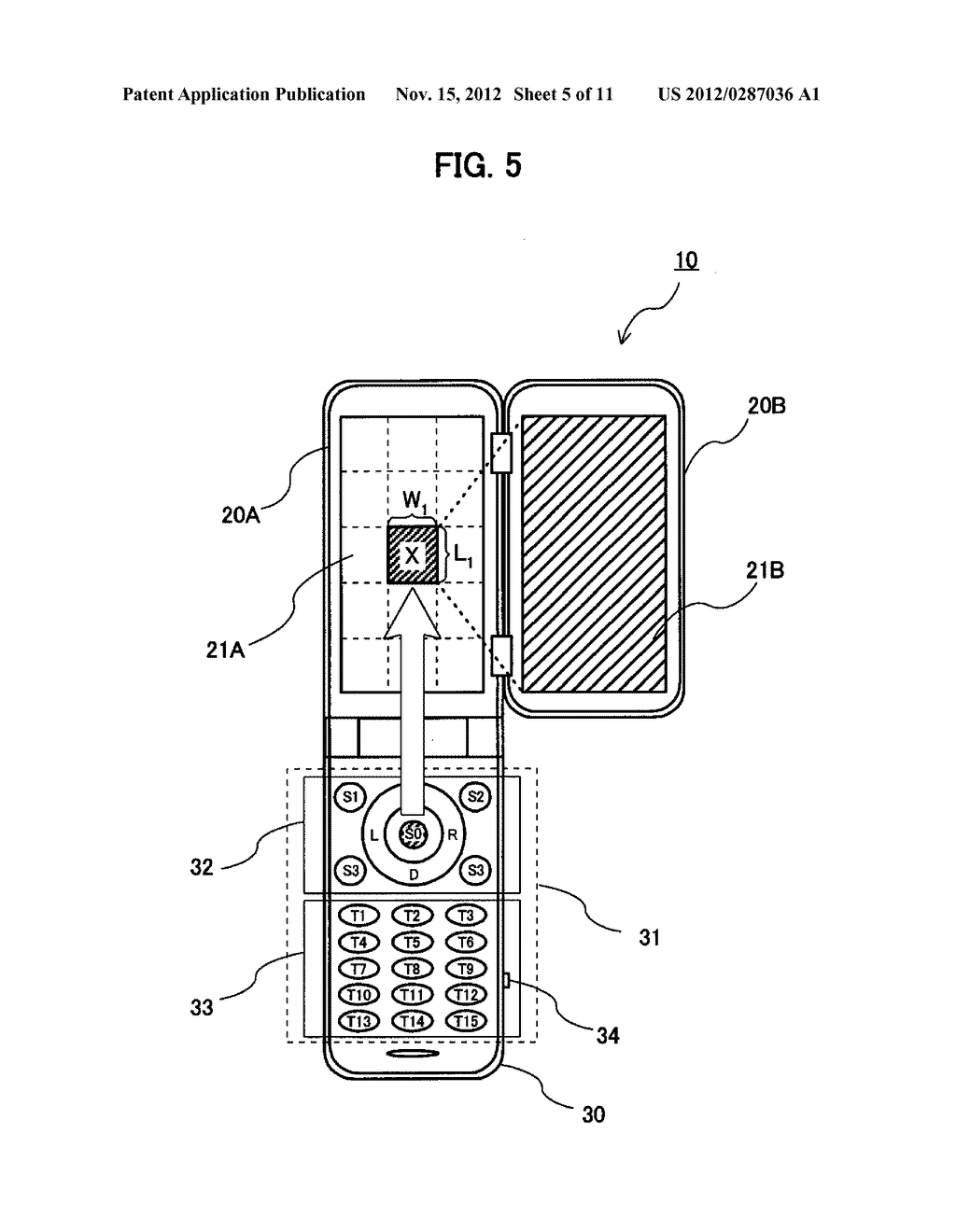 PORTABLE TERMINAL DEVICE HAVING AN ENLARGED-DISPLAY FUNCTION, METHOD FOR     CONTROLLING ENLARGED DISPLAY,  AND COMPUTER-READ-ENABLED RECORDING MEDIUM - diagram, schematic, and image 06