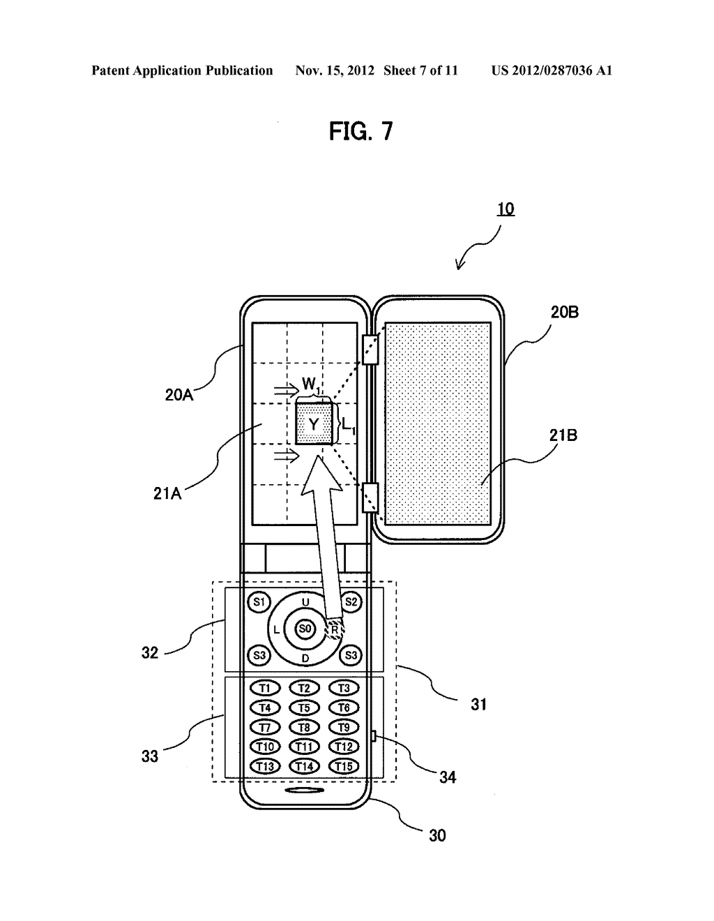 PORTABLE TERMINAL DEVICE HAVING AN ENLARGED-DISPLAY FUNCTION, METHOD FOR     CONTROLLING ENLARGED DISPLAY,  AND COMPUTER-READ-ENABLED RECORDING MEDIUM - diagram, schematic, and image 08