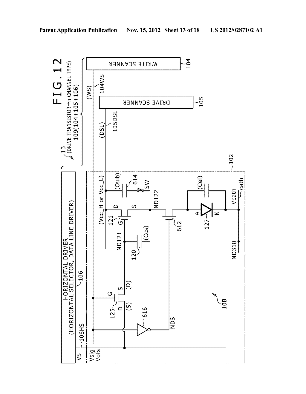 PIXEL CIRCUIT, DISPLAY DEVICE, ELECTRONIC APPARATUS, AND METHOD FOR     DRIVING PIXEL CIRCUIT - diagram, schematic, and image 14