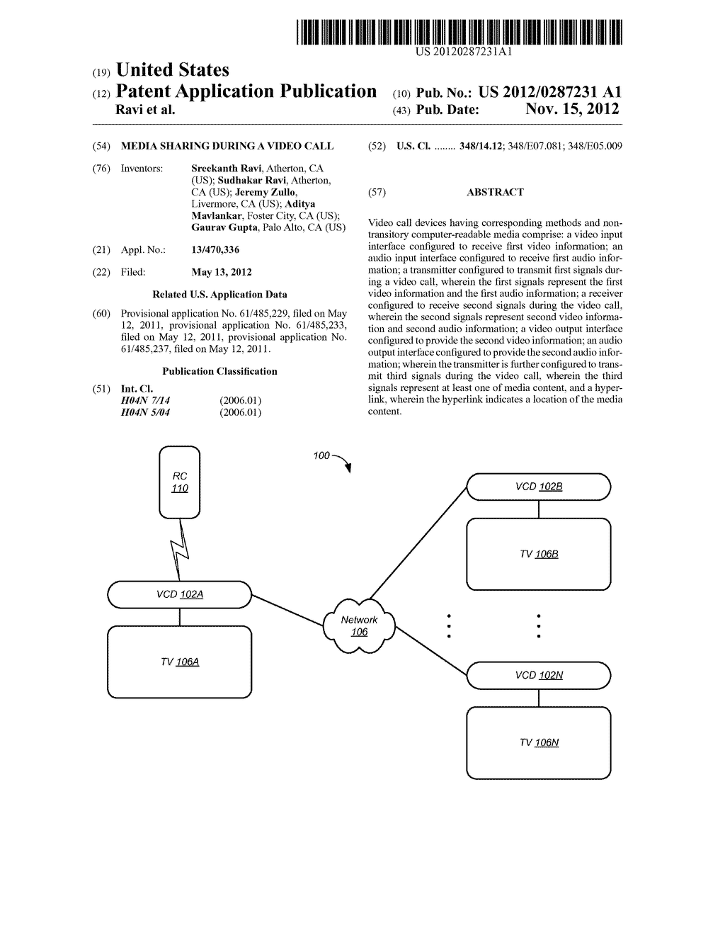 MEDIA SHARING DURING A VIDEO CALL - diagram, schematic, and image 01