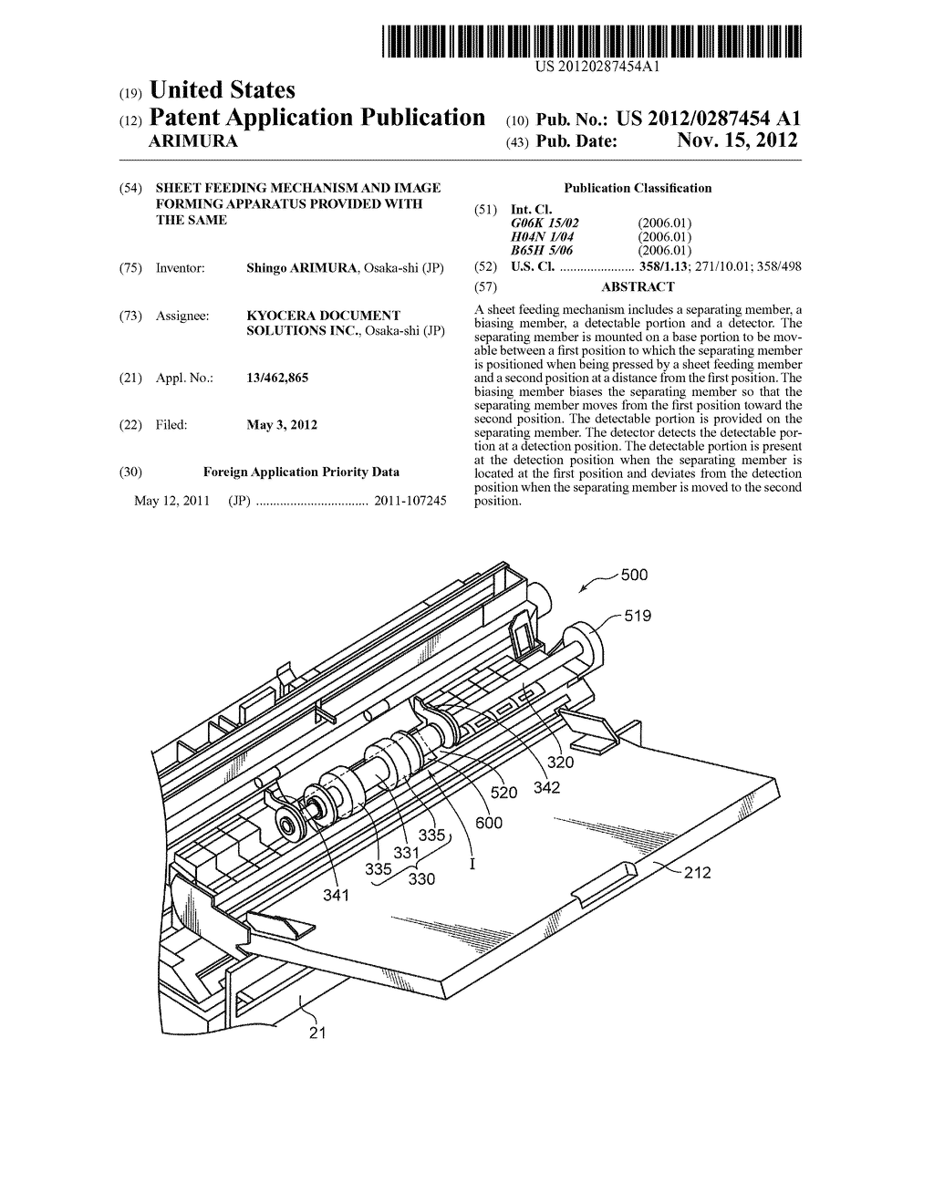 SHEET FEEDING MECHANISM AND IMAGE FORMING APPARATUS PROVIDED WITH THE SAME - diagram, schematic, and image 01