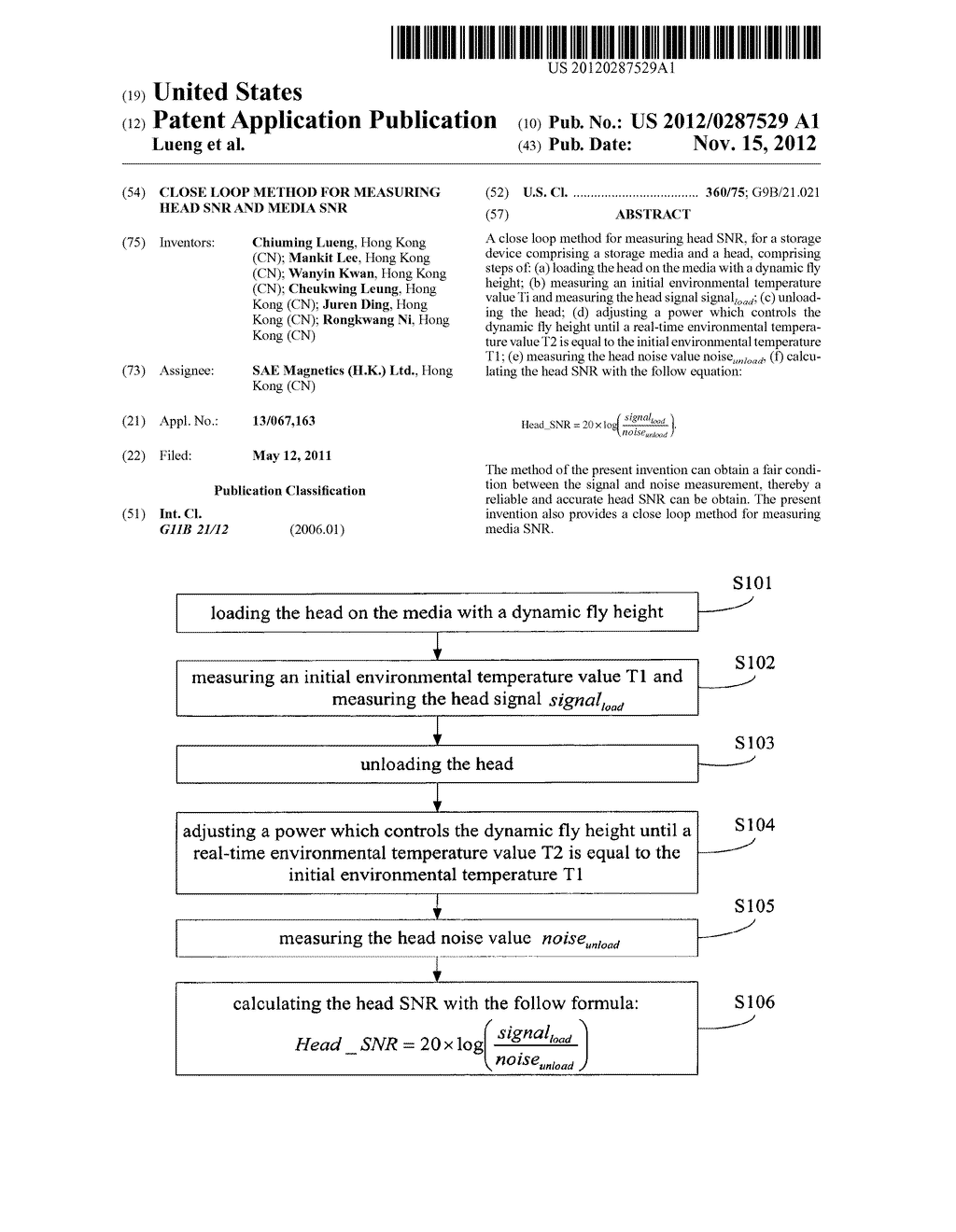 Close loop method for measuring head SNR and media SNR - diagram, schematic, and image 01