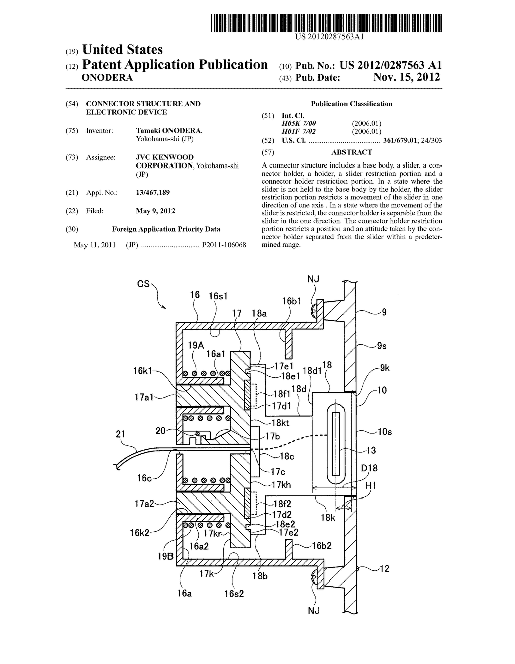 CONNECTOR STRUCTURE AND ELECTRONIC DEVICE - diagram, schematic, and image 01