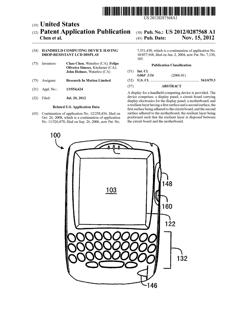 HANDHELD COMPUTING DEVICE HAVING DROP-RESISTANT LCD DISPLAY - diagram, schematic, and image 01