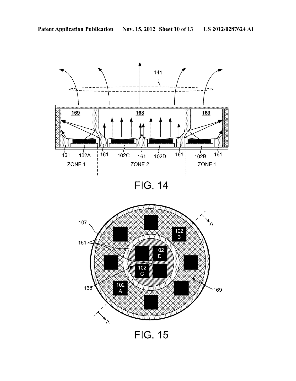 LED-BASED ILLUMINATION MODULE WITH PREFERENTIALLY ILLUMINATED COLOR     CONVERTING SURFACES - diagram, schematic, and image 11