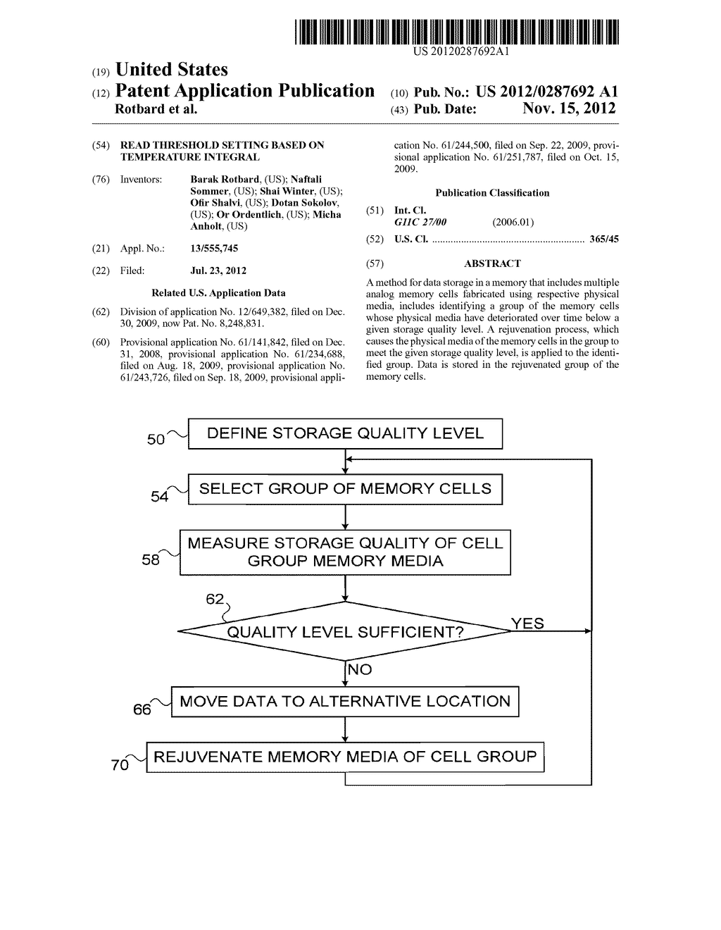 READ THRESHOLD SETTING BASED ON TEMPERATURE INTEGRAL - diagram, schematic, and image 01