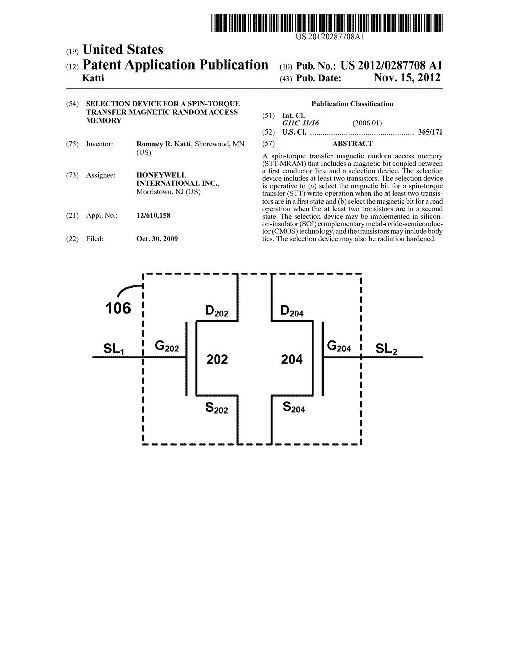 SELECTION DEVICE FOR A SPIN-TORQUE TRANSFER MAGNETIC RANDOM ACCESS MEMORY - diagram, schematic, and image 01