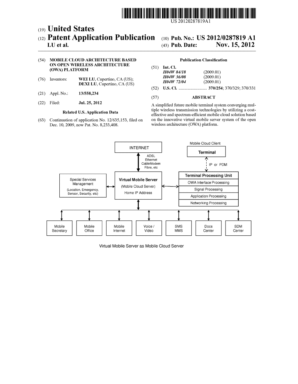 MOBILE CLOUD ARCHITECTURE BASED ON OPEN WIRELESS ARCHITECTURE (OWA)     PLATFORM - diagram, schematic, and image 01