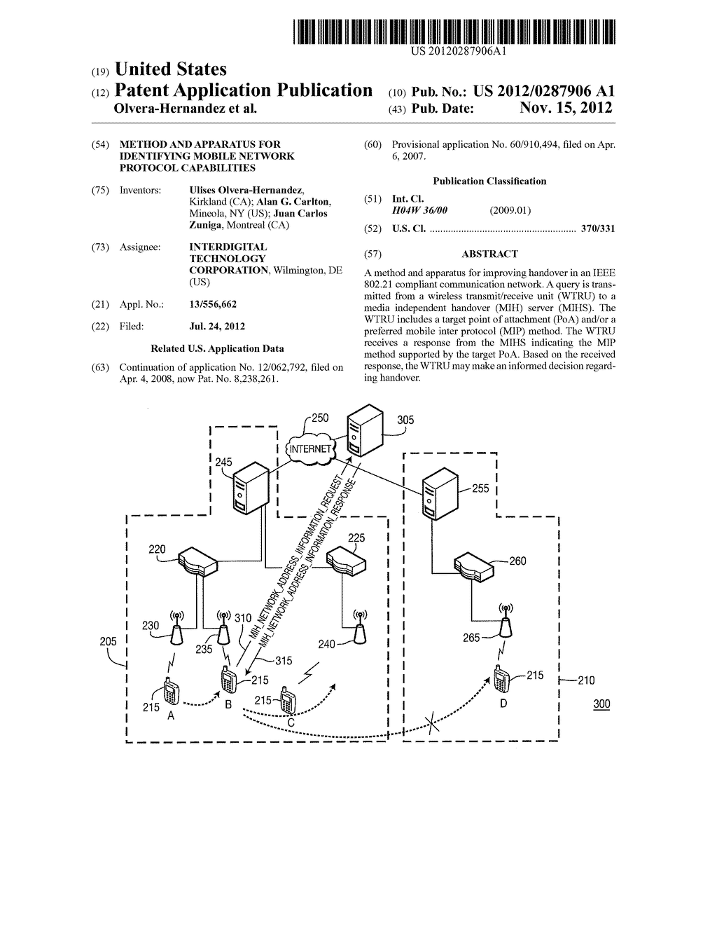 METHOD AND APPARATUS FOR IDENTIFYING MOBILE NETWORK PROTOCOL CAPABILITIES - diagram, schematic, and image 01