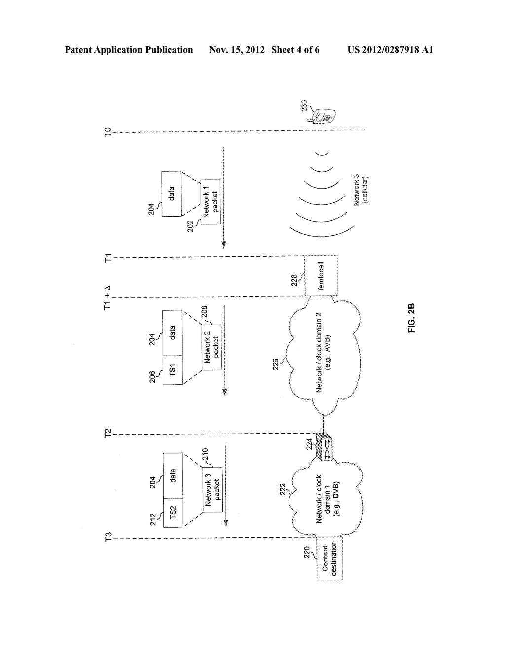 Method and System for Preserving Content Timing Across Femtocell     Interfaces Via Timestamp Insertion - diagram, schematic, and image 05