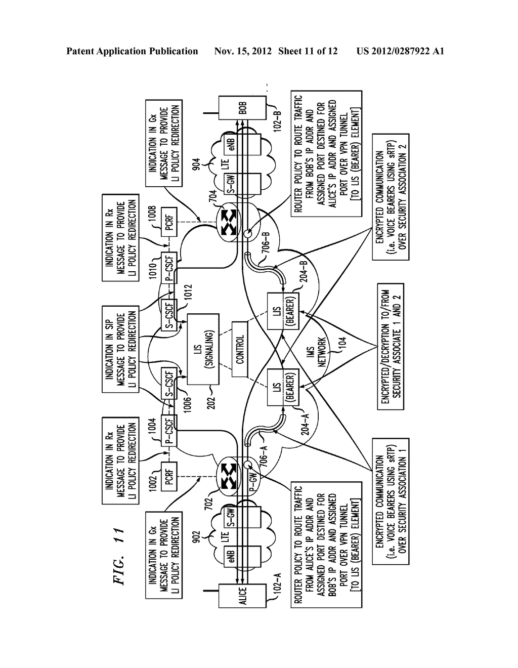 POLICY ROUTING-BASED LAWFUL INTERCEPTION IN COMMUNICATION SYSTEM WITH     END-TO-END ENCRYPTION - diagram, schematic, and image 12