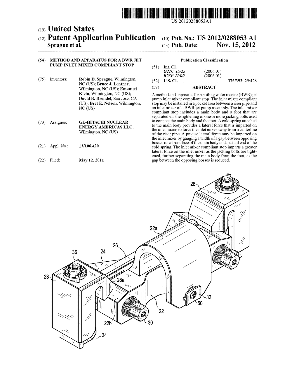 METHOD AND APPARATUS FOR A BWR JET PUMP INLET MIXER COMPLIANT STOP - diagram, schematic, and image 01