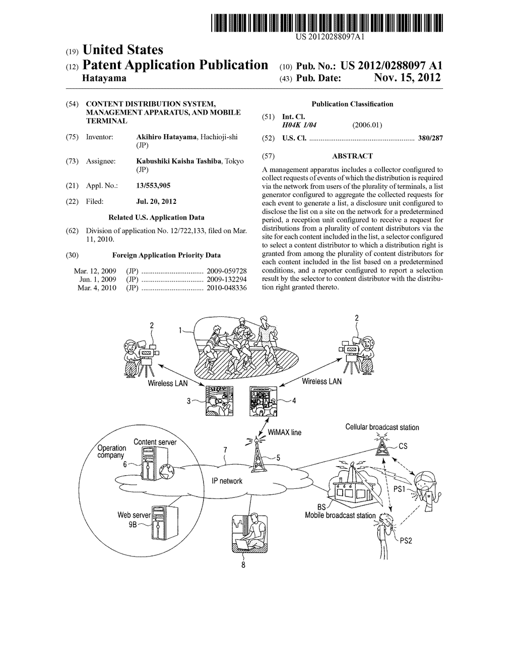 CONTENT DISTRIBUTION SYSTEM, MANAGEMENT APPARATUS, AND MOBILE TERMINAL - diagram, schematic, and image 01