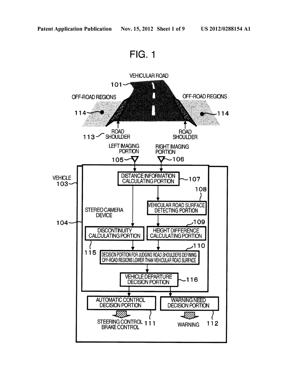 Road-Shoulder Detecting Device and Vehicle Using Road-Shoulder Detecting     Device - diagram, schematic, and image 02