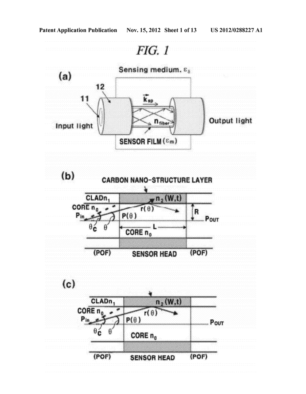 OPTIC FIBER WITH CARBON NANO-STRUCTURE LAYER, FIBER OPTIC CHEMICAL SENSOR     AND METHOD FOR FORMING CARBON NANO-STRUCTURE LAYER IN FIBER CORE - diagram, schematic, and image 02